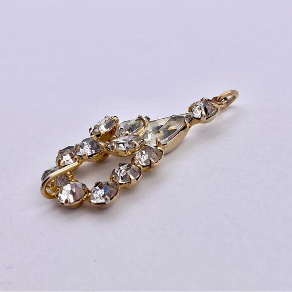Mid Century Fancy Rhinestone Drop Pendant - Picture 9 of 11